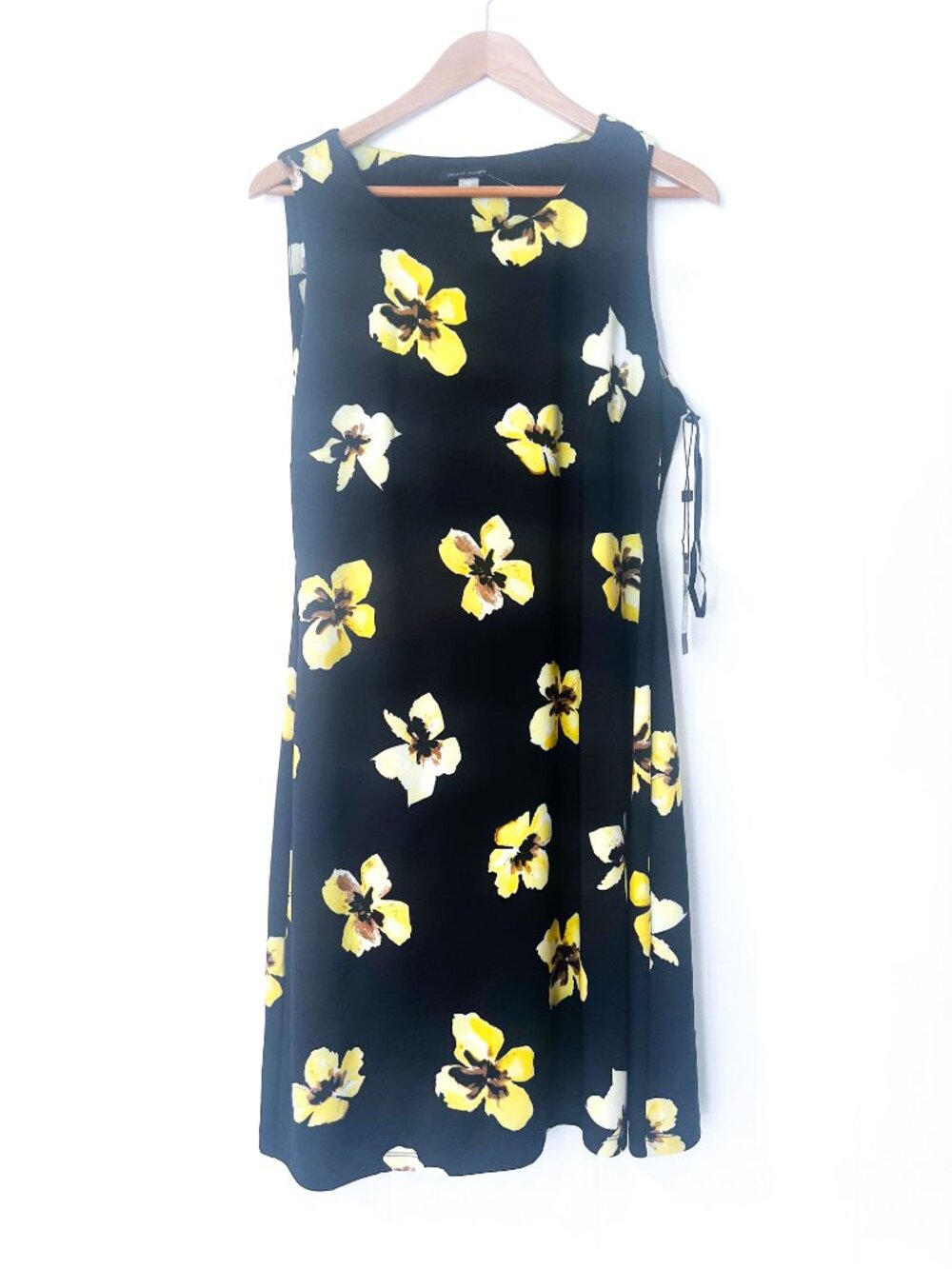 Tommy Hilfiger Floral Shift Dress- Women-10-Sky Captain Dark Navy Yellow-NWT - Picture 4 of 11